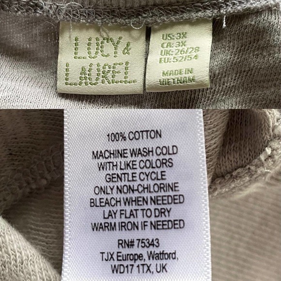 Lucy & Laurel Women's Pale Gray Slubknit Dolman 3/4 Sleeve Slouch top Size 3X - Picture 9 of 10